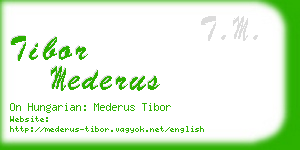 tibor mederus business card